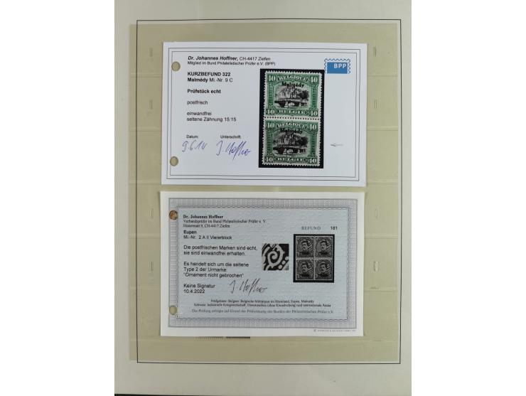 1914/18, postfrische und ungebrauchte Sammlung, dabei viele Farben und Aufdruckvariante wie z.B. Belgien Mi.-Nr. 16bII, 24IB,