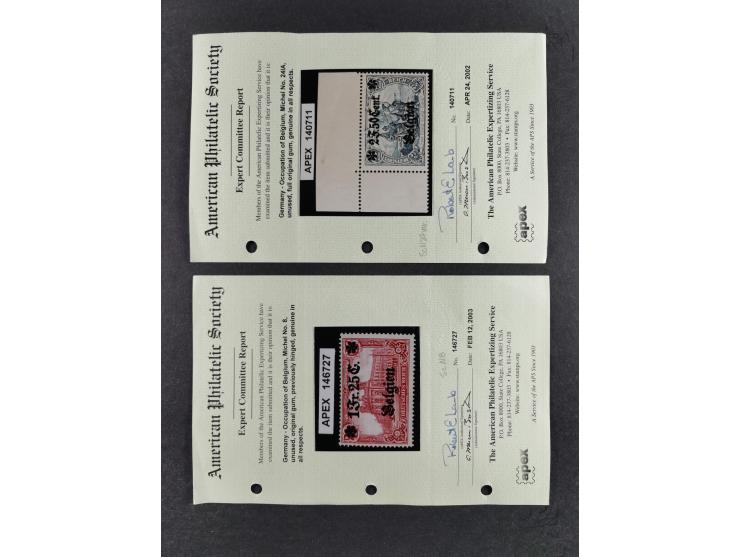 1914/18, postfrische und ungebrauchte Sammlung, dabei viele Farben und Aufdruckvariante wie z.B. Belgien Mi.-Nr. 16bII, 24IB,