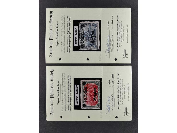 1914/18, postfrische und ungebrauchte Sammlung, dabei viele Farben und Aufdruckvariante wie z.B. Belgien Mi.-Nr. 16bII, 24IB,