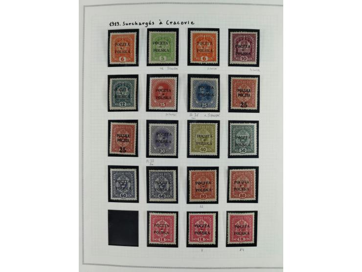 1919, The Krakau Overprints, superb unused and used collection, incl. Postage Dues, highly specialized with plates flaws, var