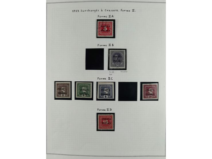 1919, The Krakau Overprints, superb unused and used collection, incl. Postage Dues, highly specialized with plates flaws, var