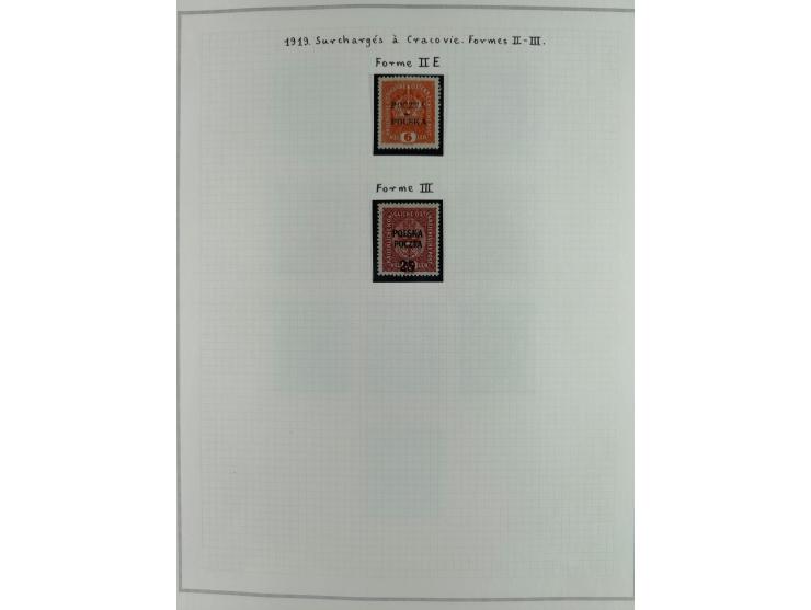 1919, The Krakau Overprints, superb unused and used collection, incl. Postage Dues, highly specialized with plates flaws, var