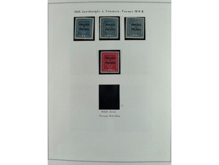 1919, The Krakau Overprints, superb unused and used collection, incl. Postage Dues, highly specialized with plates flaws, var