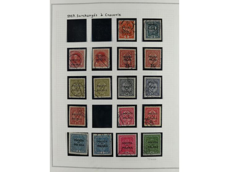 1919, The Krakau Overprints, superb unused and used collection, incl. Postage Dues, highly specialized with plates flaws, var