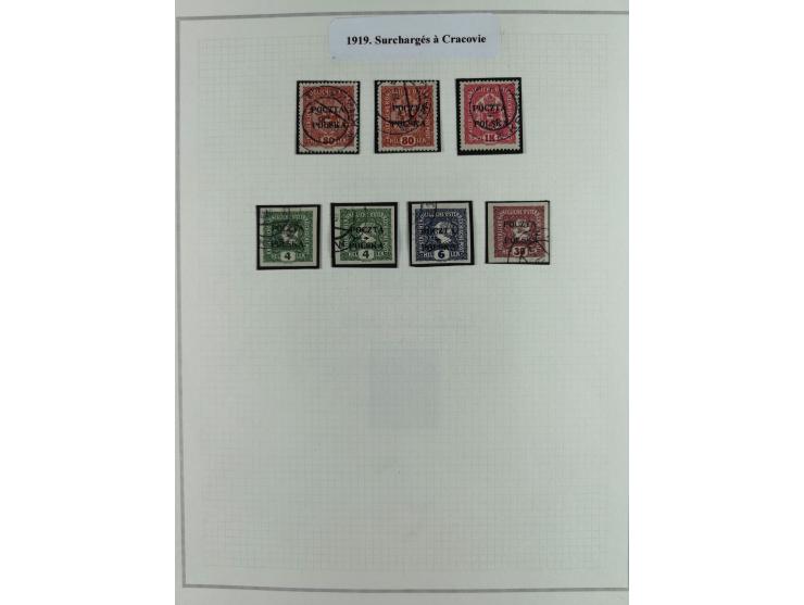 1919, The Krakau Overprints, superb unused and used collection, incl. Postage Dues, highly specialized with plates flaws, var