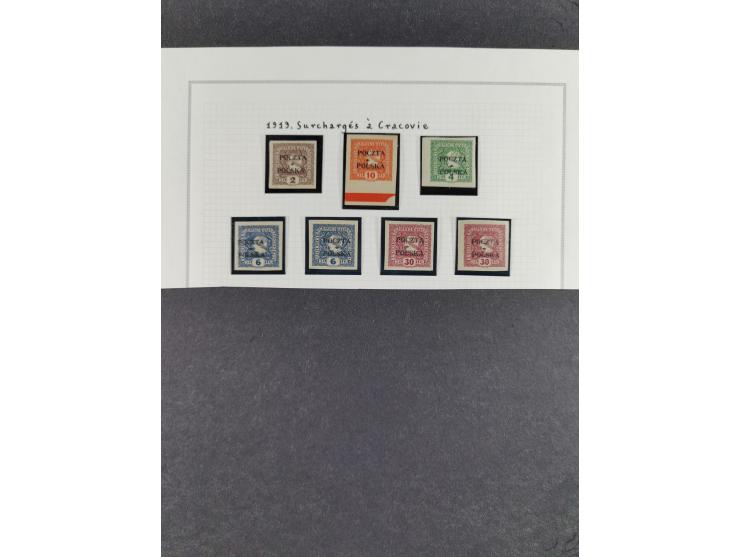 1919, The Krakau Overprints, superb unused and used collection, incl. Postage Dues, highly specialized with plates flaws, var