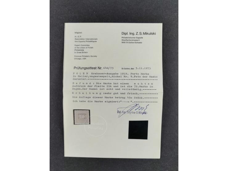 1919, The Krakau Overprints, superb unused and used collection, incl. Postage Dues, highly specialized with plates flaws, var