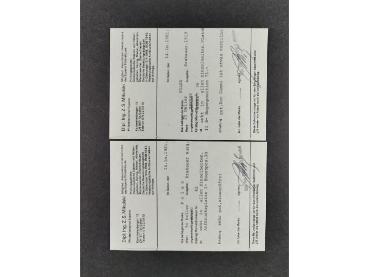 1919, The Krakau Overprints, superb unused and used collection, incl. Postage Dues, highly specialized with plates flaws, var