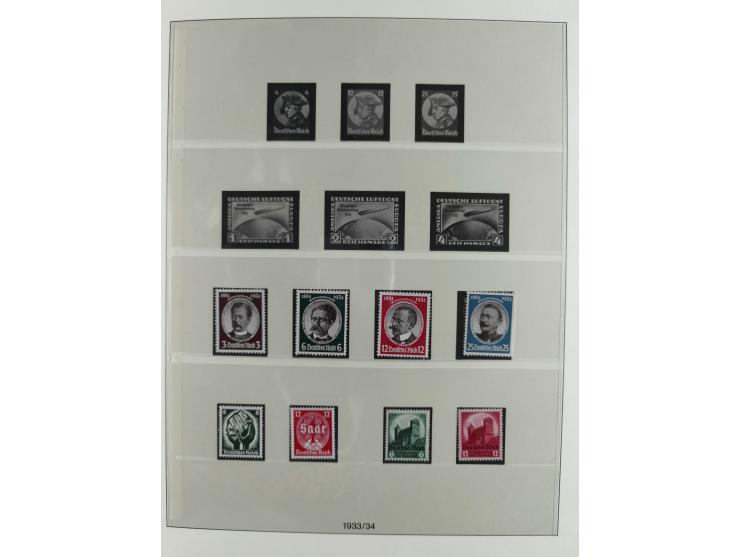 1933/45, vorwiegend postfrische und über weite Strecken komplette Sammlung mit u.a. Stände einheitlich mit Oberrand, Block 3 