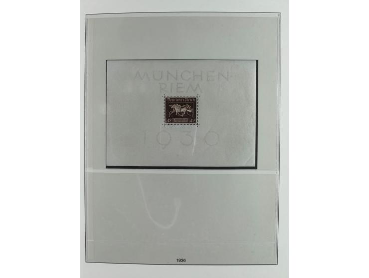 1933/45, vorwiegend postfrische und über weite Strecken komplette Sammlung mit u.a. Stände einheitlich mit Oberrand, Block 3 