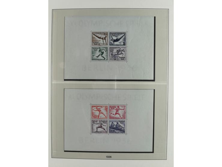 1933/45, vorwiegend postfrische und über weite Strecken komplette Sammlung mit u.a. Stände einheitlich mit Oberrand, Block 3 