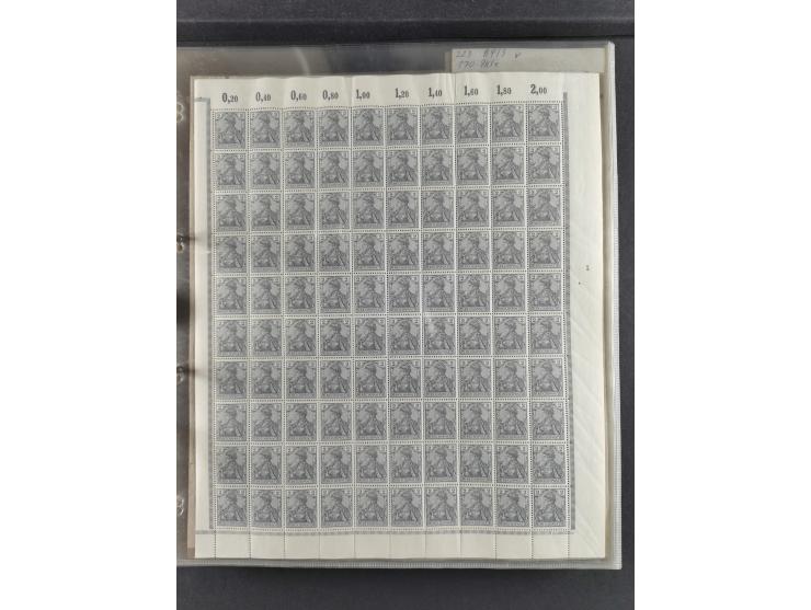 1900/18, überwiegend postfrische und etwas ungebrauchte Bogenpartie (29 Stk.) mit Wertzffer Mi.-Nr. 52, Germania mit Inschrif