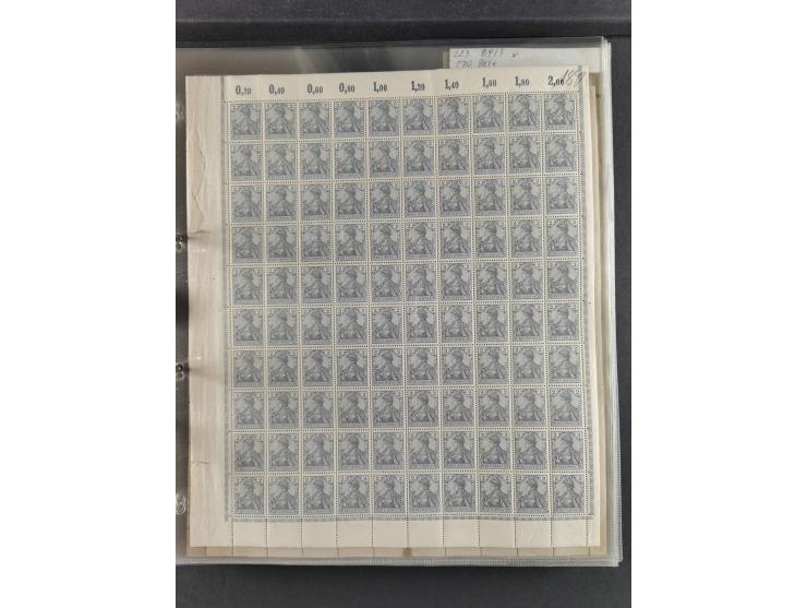 1900/18, überwiegend postfrische und etwas ungebrauchte Bogenpartie (29 Stk.) mit Wertzffer Mi.-Nr. 52, Germania mit Inschrif