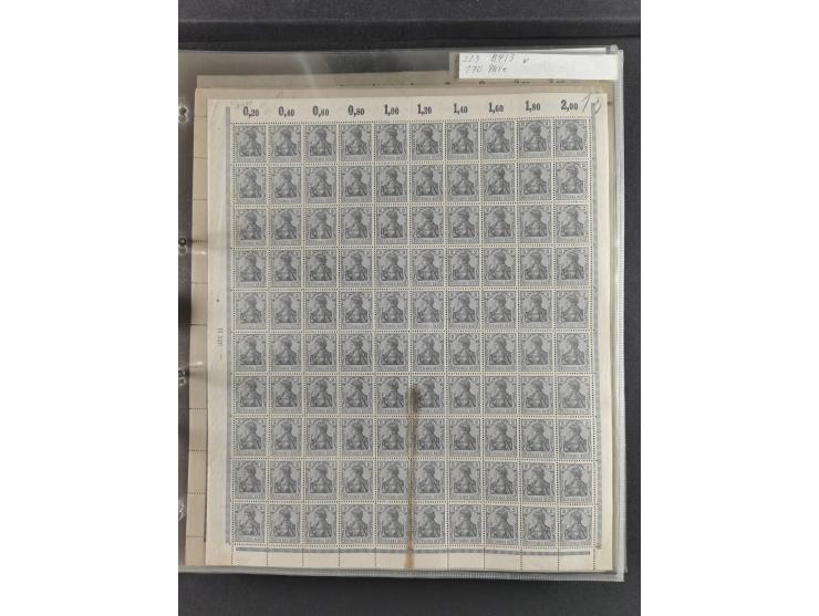 1900/18, überwiegend postfrische und etwas ungebrauchte Bogenpartie (29 Stk.) mit Wertzffer Mi.-Nr. 52, Germania mit Inschrif