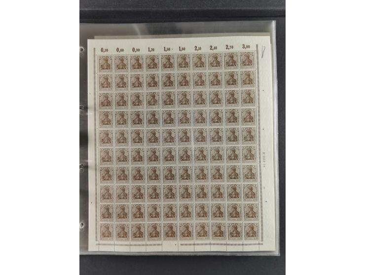 1900/18, überwiegend postfrische und etwas ungebrauchte Bogenpartie (29 Stk.) mit Wertzffer Mi.-Nr. 52, Germania mit Inschrif