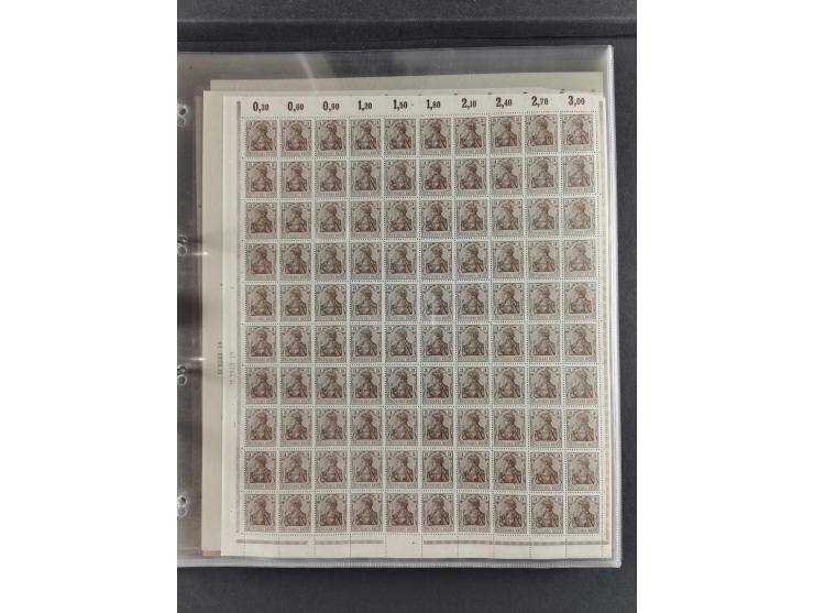 1900/18, überwiegend postfrische und etwas ungebrauchte Bogenpartie (29 Stk.) mit Wertzffer Mi.-Nr. 52, Germania mit Inschrif