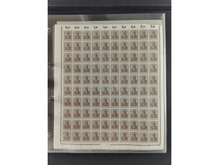 1900/18, überwiegend postfrische und etwas ungebrauchte Bogenpartie (29 Stk.) mit Wertzffer Mi.-Nr. 52, Germania mit Inschrif