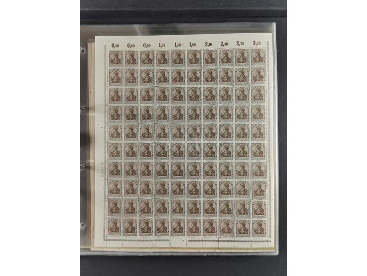 1900/18, überwiegend postfrische und etwas ungebrauchte Bogenpartie (29 Stk.) mit Wertzffer Mi.-Nr. 52, Germania mit Inschrif