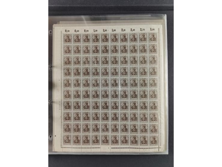 1900/18, überwiegend postfrische und etwas ungebrauchte Bogenpartie (29 Stk.) mit Wertzffer Mi.-Nr. 52, Germania mit Inschrif