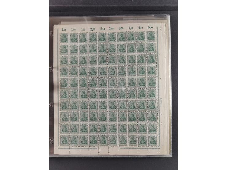 1900/18, überwiegend postfrische und etwas ungebrauchte Bogenpartie (29 Stk.) mit Wertzffer Mi.-Nr. 52, Germania mit Inschrif