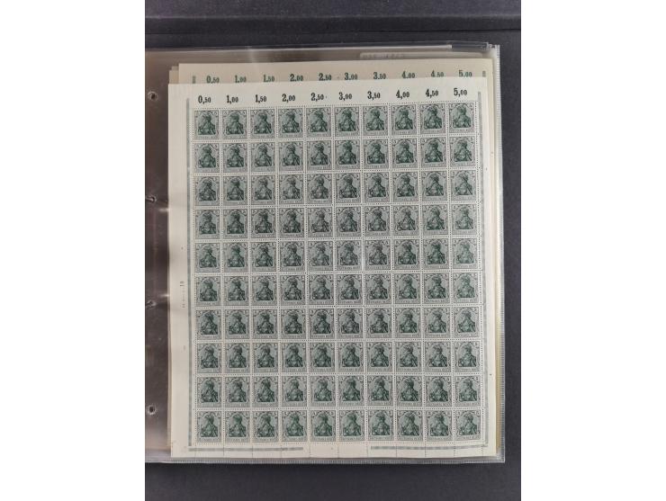 1900/18, überwiegend postfrische und etwas ungebrauchte Bogenpartie (29 Stk.) mit Wertzffer Mi.-Nr. 52, Germania mit Inschrif