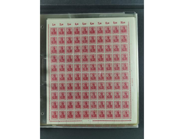 1900/18, überwiegend postfrische und etwas ungebrauchte Bogenpartie (29 Stk.) mit Wertzffer Mi.-Nr. 52, Germania mit Inschrif