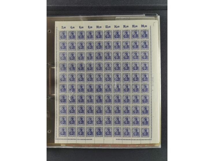 1900/18, überwiegend postfrische und etwas ungebrauchte Bogenpartie (29 Stk.) mit Wertzffer Mi.-Nr. 52, Germania mit Inschrif