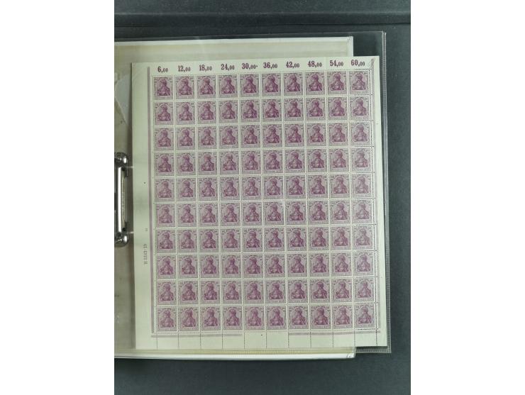 1900/18, überwiegend postfrische und etwas ungebrauchte Bogenpartie (29 Stk.) mit Wertzffer Mi.-Nr. 52, Germania mit Inschrif