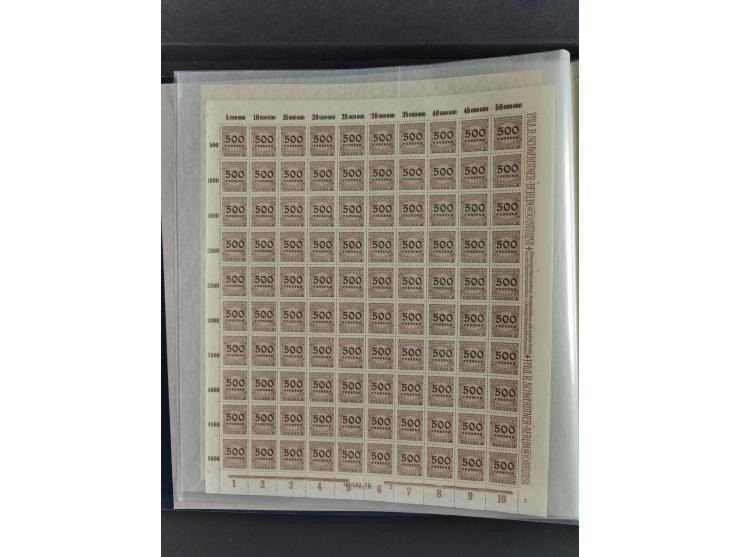 1923, Freimarken “Korbdeckelmuster”, 500´000 bis 50 Mrd. M., mehrheitlich postfrischer und etwas ungebrauchter Bestand von üb