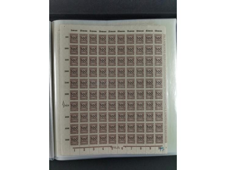 1923, Freimarken “Korbdeckelmuster”, 500´000 bis 50 Mrd. M., mehrheitlich postfrischer und etwas ungebrauchter Bestand von üb