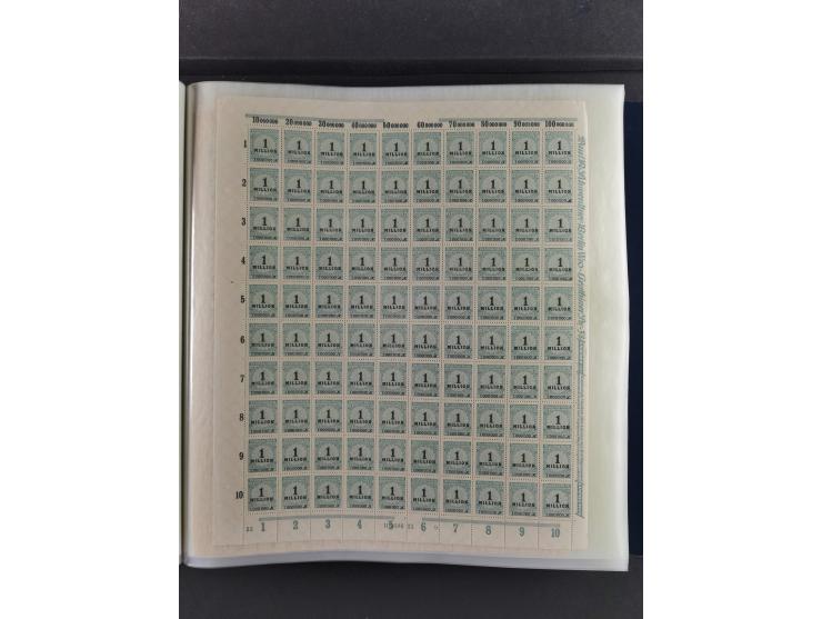 1923, Freimarken “Korbdeckelmuster”, 500´000 bis 50 Mrd. M., mehrheitlich postfrischer und etwas ungebrauchter Bestand von üb