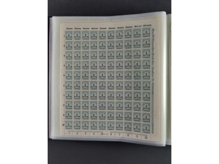 1923, Freimarken “Korbdeckelmuster”, 500´000 bis 50 Mrd. M., mehrheitlich postfrischer und etwas ungebrauchter Bestand von üb