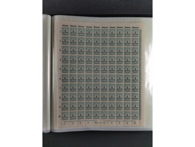 1923, Freimarken “Korbdeckelmuster”, 500´000 bis 50 Mrd. M., mehrheitlich postfrischer und etwas ungebrauchter Bestand von üb