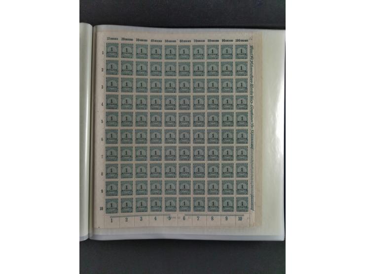 1923, Freimarken “Korbdeckelmuster”, 500´000 bis 50 Mrd. M., mehrheitlich postfrischer und etwas ungebrauchter Bestand von üb