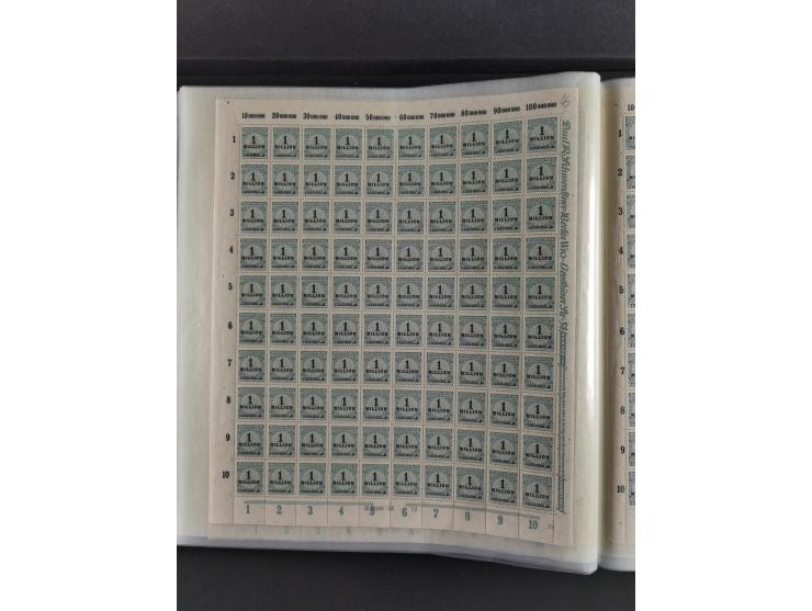 1923, Freimarken “Korbdeckelmuster”, 500´000 bis 50 Mrd. M., mehrheitlich postfrischer und etwas ungebrauchter Bestand von üb