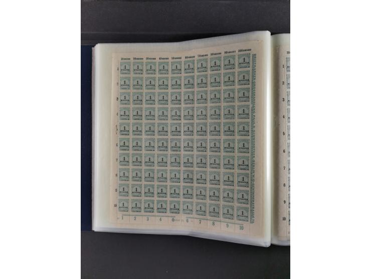 1923, Freimarken “Korbdeckelmuster”, 500´000 bis 50 Mrd. M., mehrheitlich postfrischer und etwas ungebrauchter Bestand von üb