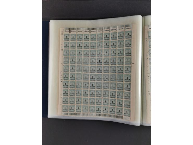 1923, Freimarken “Korbdeckelmuster”, 500´000 bis 50 Mrd. M., mehrheitlich postfrischer und etwas ungebrauchter Bestand von üb