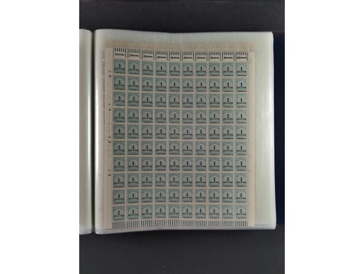 1923, Freimarken “Korbdeckelmuster”, 500´000 bis 50 Mrd. M., mehrheitlich postfrischer und etwas ungebrauchter Bestand von üb