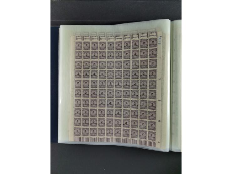 1923, Freimarken “Korbdeckelmuster”, 500´000 bis 50 Mrd. M., mehrheitlich postfrischer und etwas ungebrauchter Bestand von üb