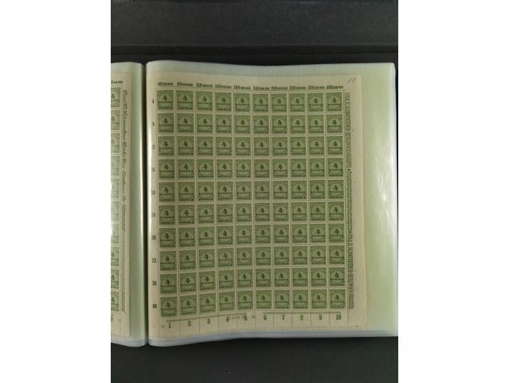 1923, Freimarken “Korbdeckelmuster”, 500´000 bis 50 Mrd. M., mehrheitlich postfrischer und etwas ungebrauchter Bestand von üb