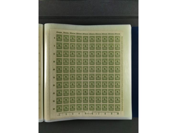 1923, Freimarken “Korbdeckelmuster”, 500´000 bis 50 Mrd. M., mehrheitlich postfrischer und etwas ungebrauchter Bestand von üb