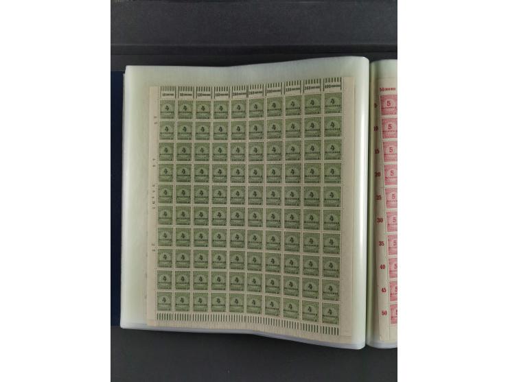 1923, Freimarken “Korbdeckelmuster”, 500´000 bis 50 Mrd. M., mehrheitlich postfrischer und etwas ungebrauchter Bestand von üb