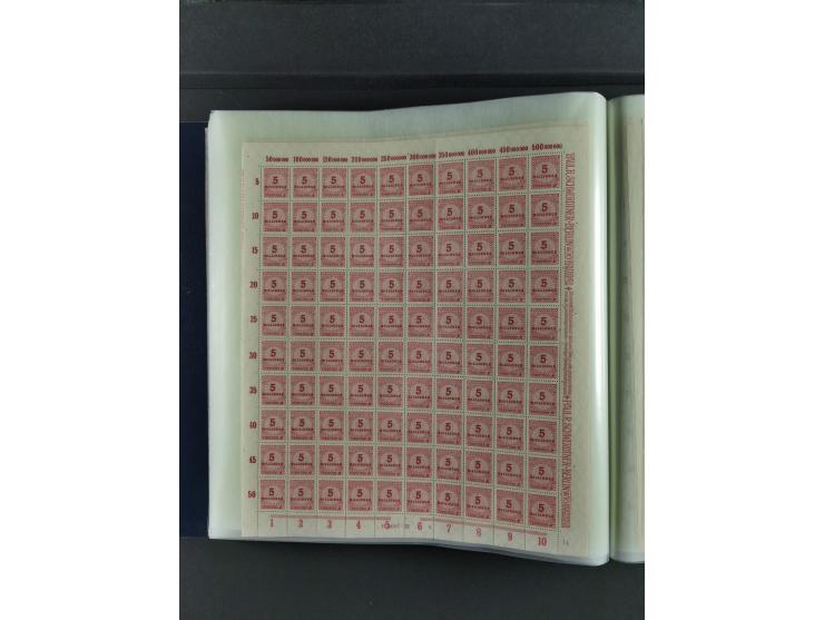 1923, Freimarken “Korbdeckelmuster”, 500´000 bis 50 Mrd. M., mehrheitlich postfrischer und etwas ungebrauchter Bestand von üb