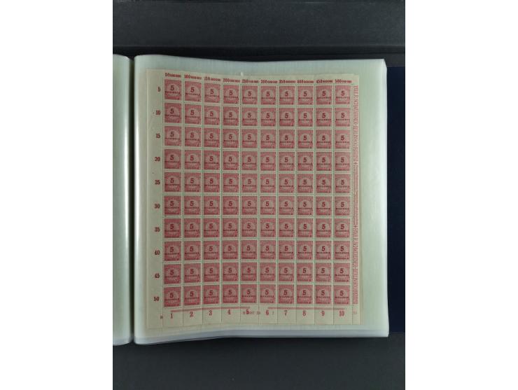 1923, Freimarken “Korbdeckelmuster”, 500´000 bis 50 Mrd. M., mehrheitlich postfrischer und etwas ungebrauchter Bestand von üb