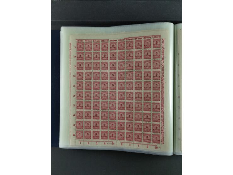 1923, Freimarken “Korbdeckelmuster”, 500´000 bis 50 Mrd. M., mehrheitlich postfrischer und etwas ungebrauchter Bestand von üb