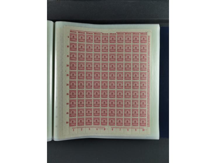 1923, Freimarken “Korbdeckelmuster”, 500´000 bis 50 Mrd. M., mehrheitlich postfrischer und etwas ungebrauchter Bestand von üb