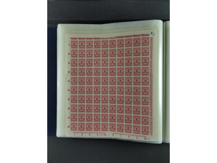 1923, Freimarken “Korbdeckelmuster”, 500´000 bis 50 Mrd. M., mehrheitlich postfrischer und etwas ungebrauchter Bestand von üb