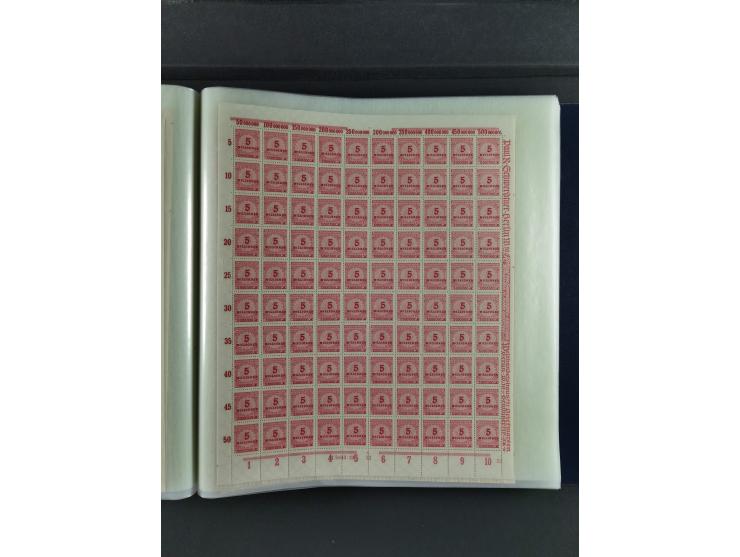 1923, Freimarken “Korbdeckelmuster”, 500´000 bis 50 Mrd. M., mehrheitlich postfrischer und etwas ungebrauchter Bestand von üb