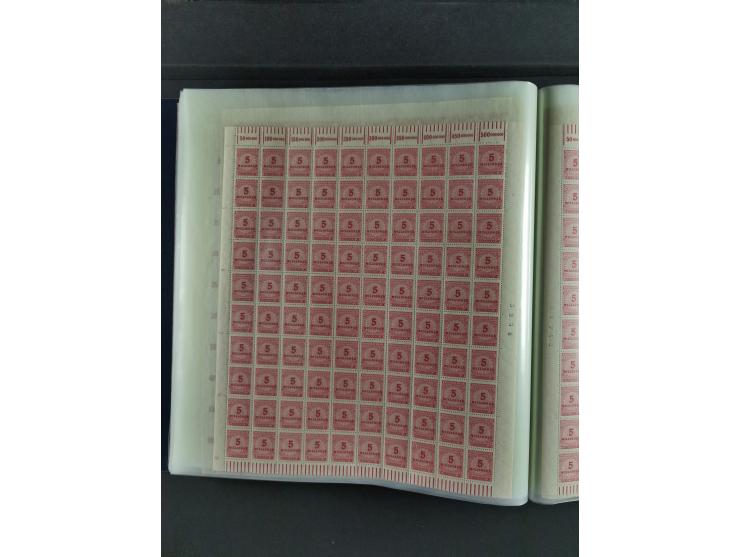 1923, Freimarken “Korbdeckelmuster”, 500´000 bis 50 Mrd. M., mehrheitlich postfrischer und etwas ungebrauchter Bestand von üb