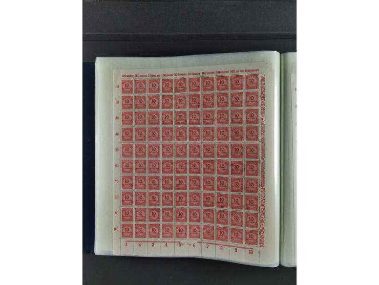 1923, Freimarken “Korbdeckelmuster”, 500´000 bis 50 Mrd. M., mehrheitlich postfrischer und etwas ungebrauchter Bestand von üb